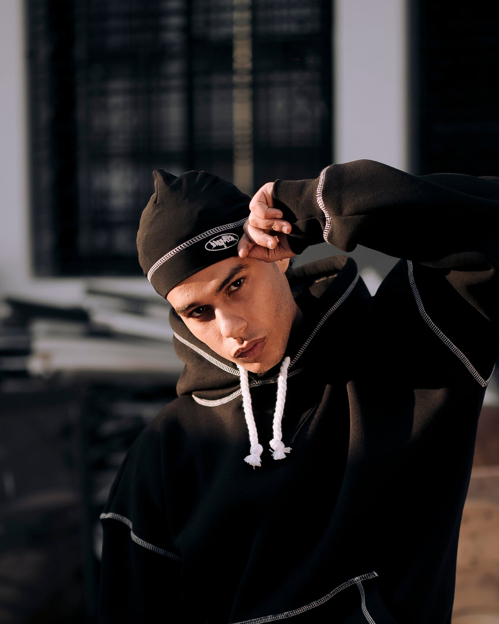 BRIGHTER black skull hat