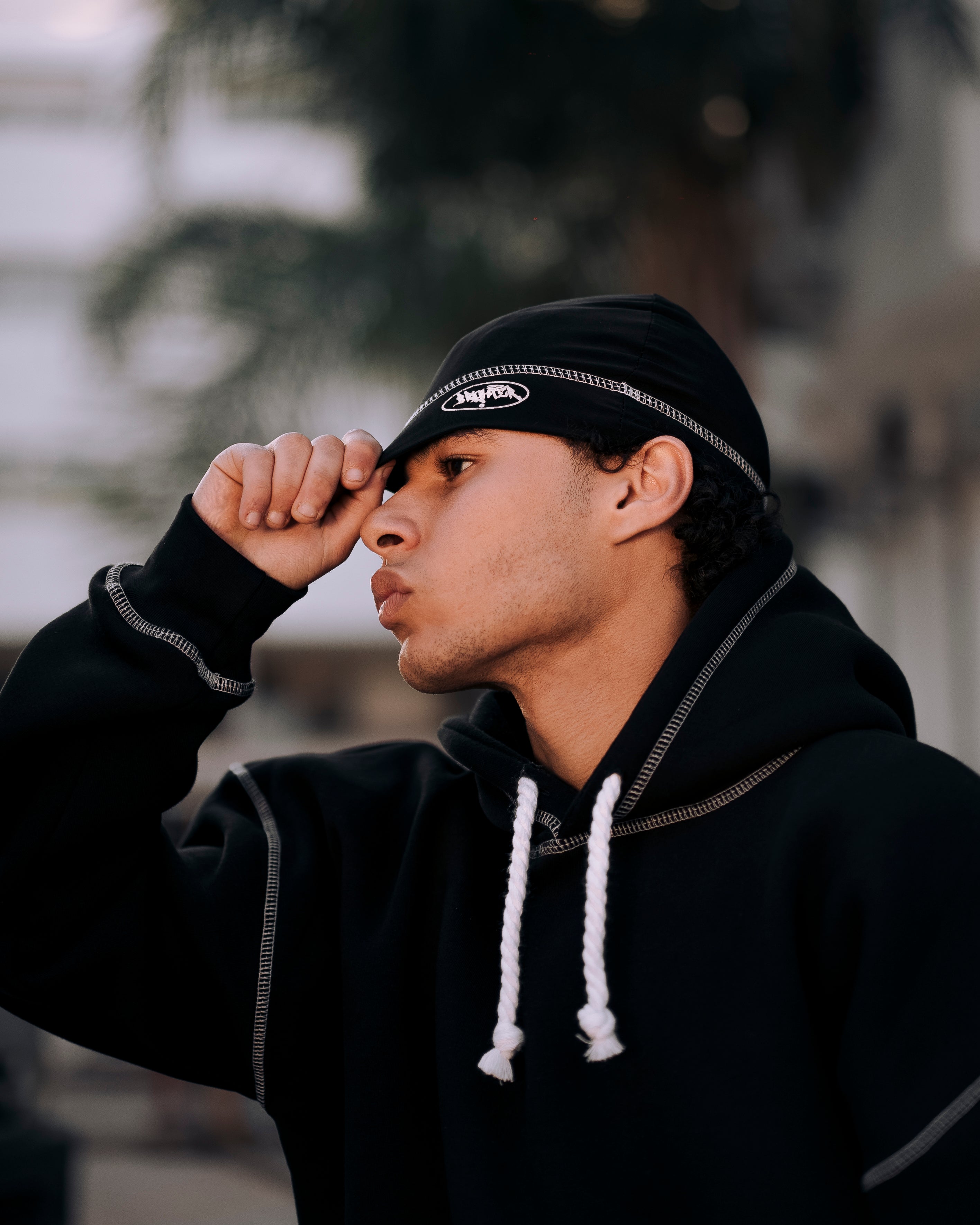 BRIGHTER black skull hat